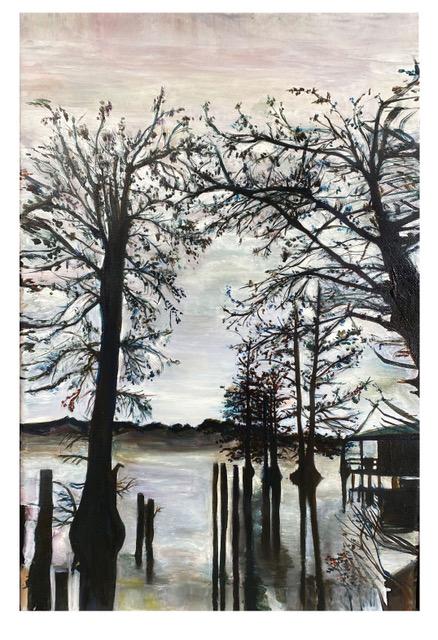 Original, Sunrise, sunset, Louisiana, Horizon, Basin, Swamp, Cypress, Trees, Candice Alexander, Alexander Art, Bayou, Water, Baton Rouge, New Orleans, Lafayette, Lake Charles, South Louisiana, Mystic Bayou