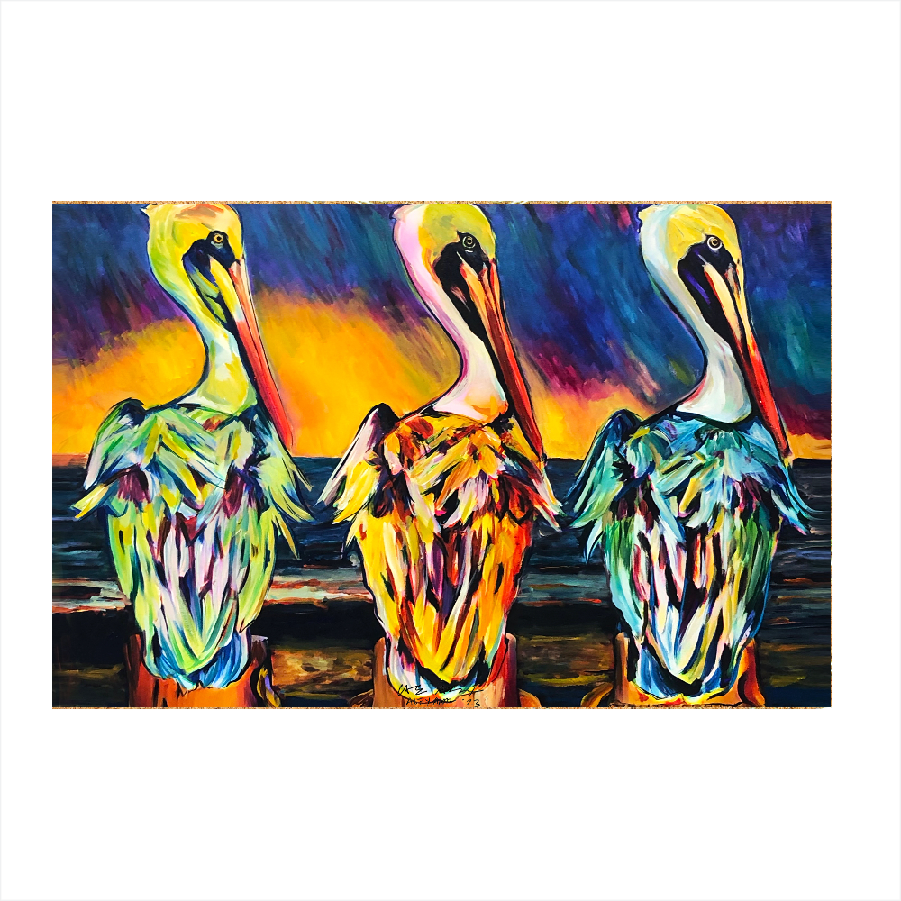 Three Pelicans Door Mat