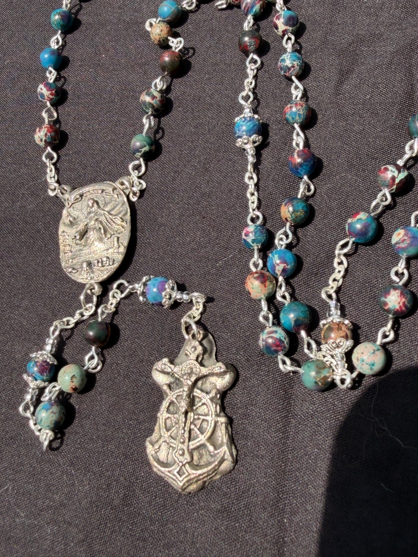 Stella Maris, Star of the Sea Argentium Silver and White Bronze Rosary Package
