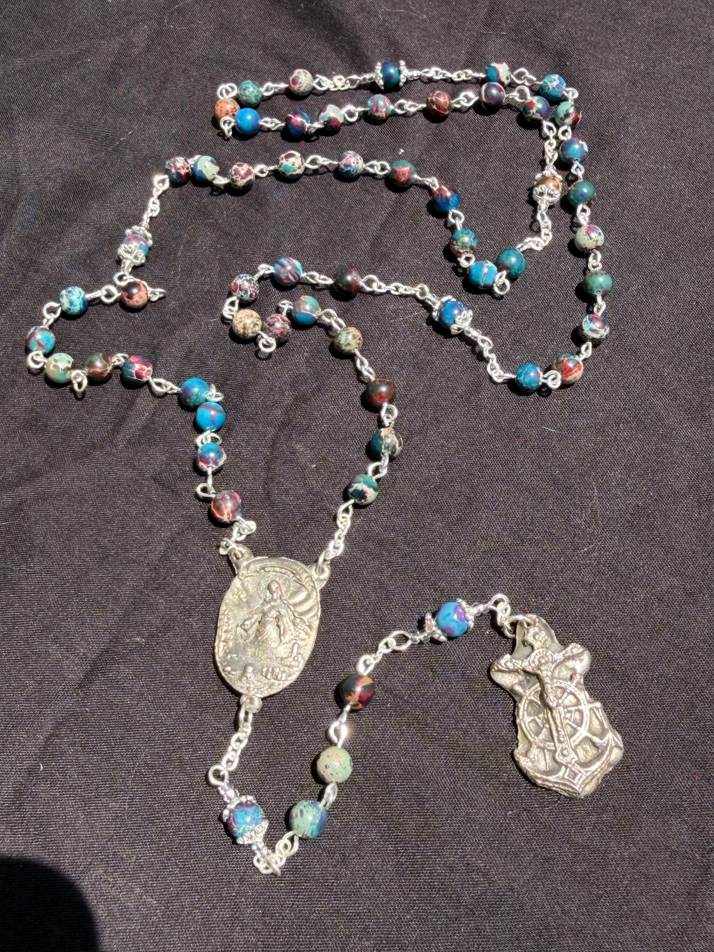 Stella Maris, Star of the Sea Argentium Silver and White Bronze Rosary Package