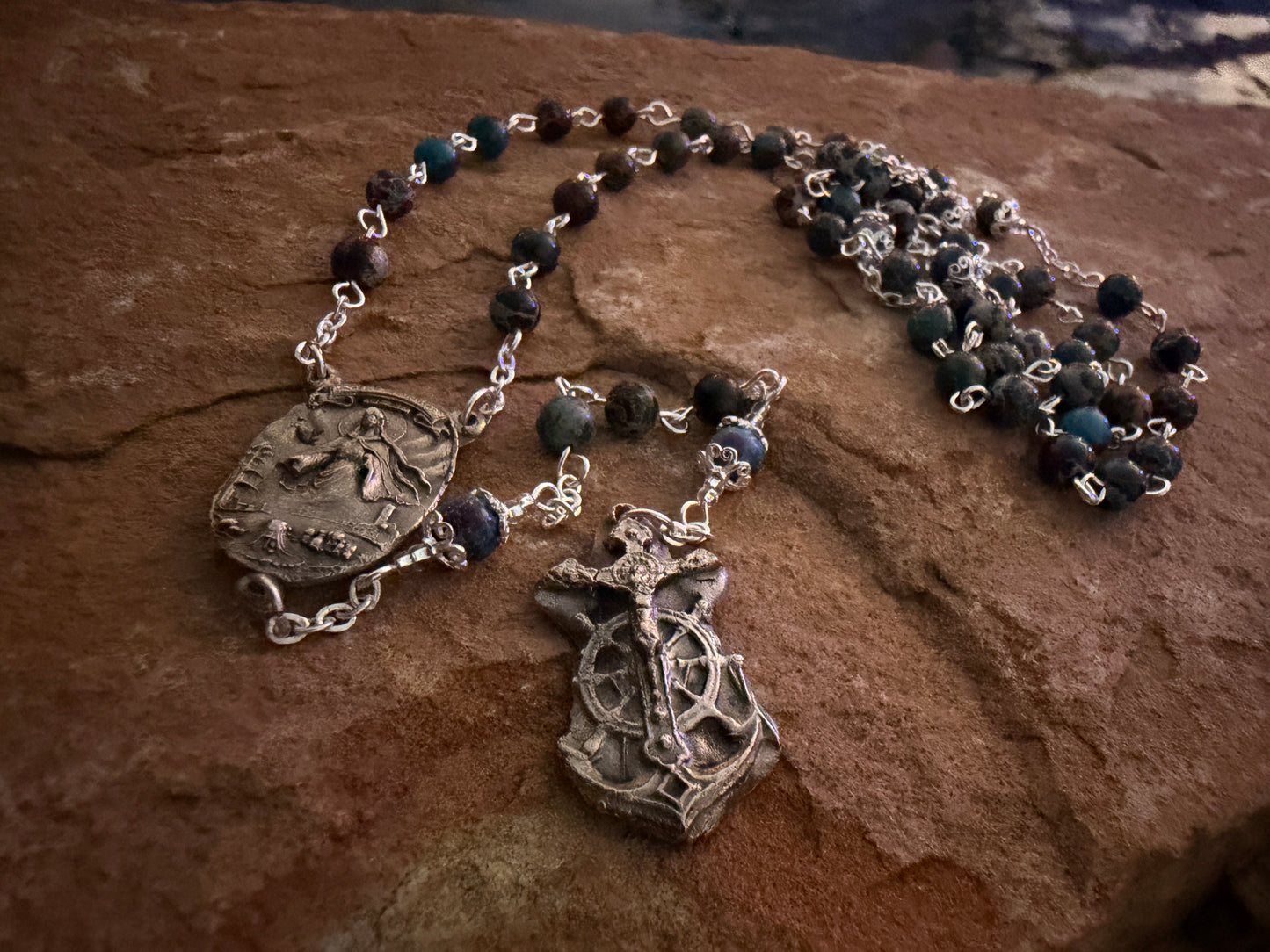 Stella Maris, Star of the Sea Argentium Silver and White Bronze Rosary Package