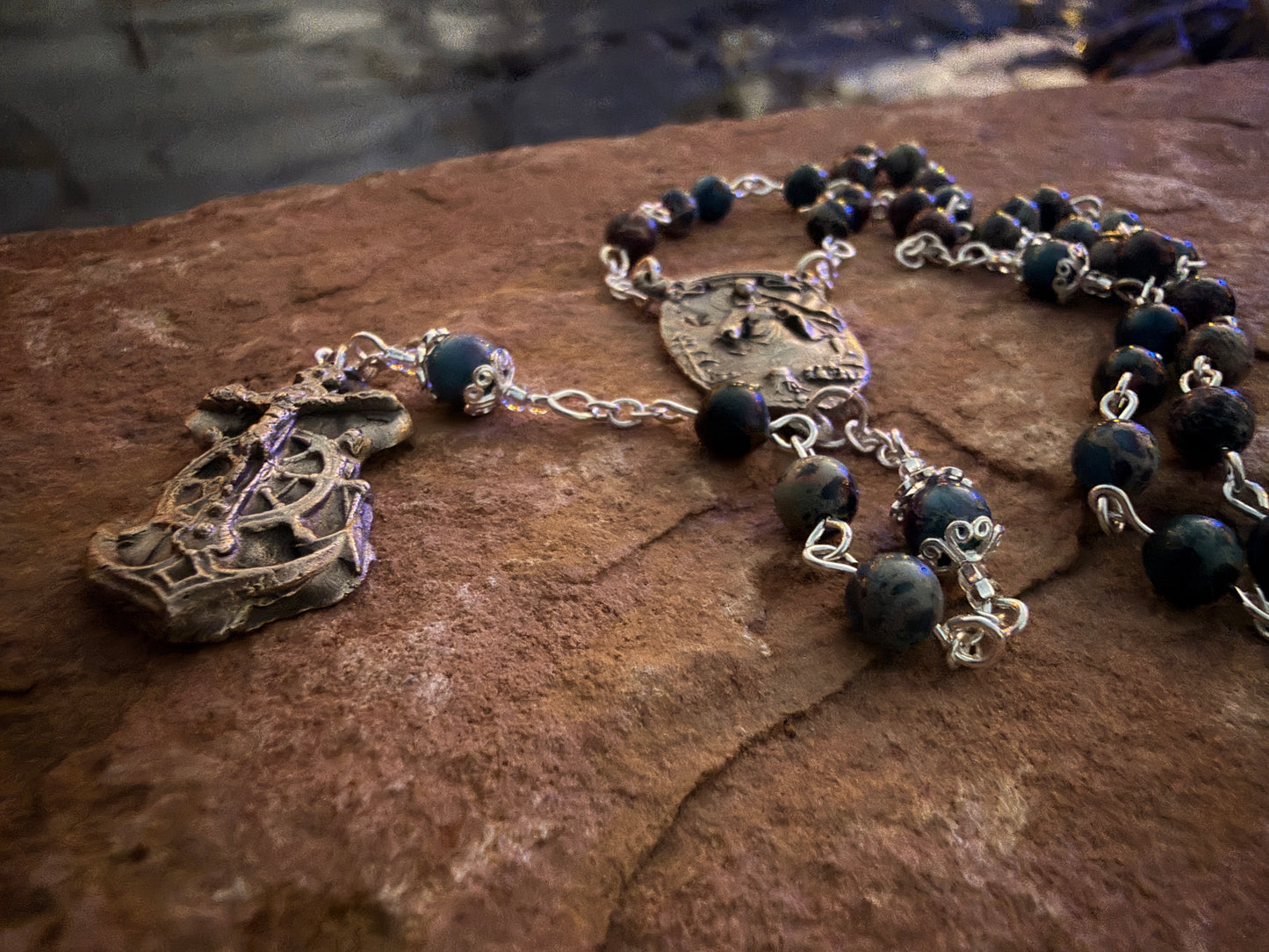 Stella Maris, Star of the Sea Argentium Silver and White Bronze Rosary Package