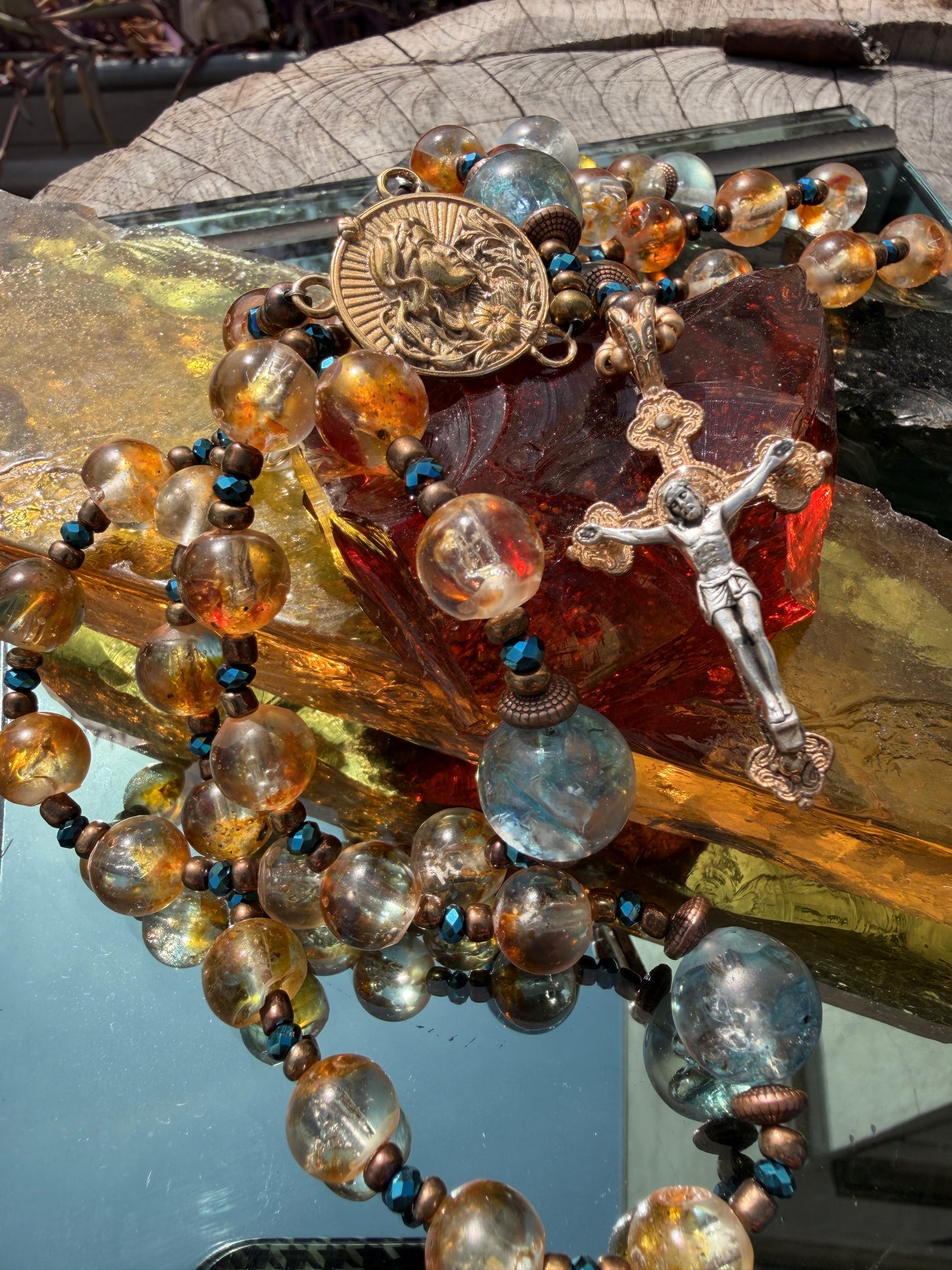 St. Eugene Church Glass and Bronze Rosary
