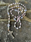 Lavender Quartz, Artful Glass and Kiln Fired White Copper Handmade Rosary