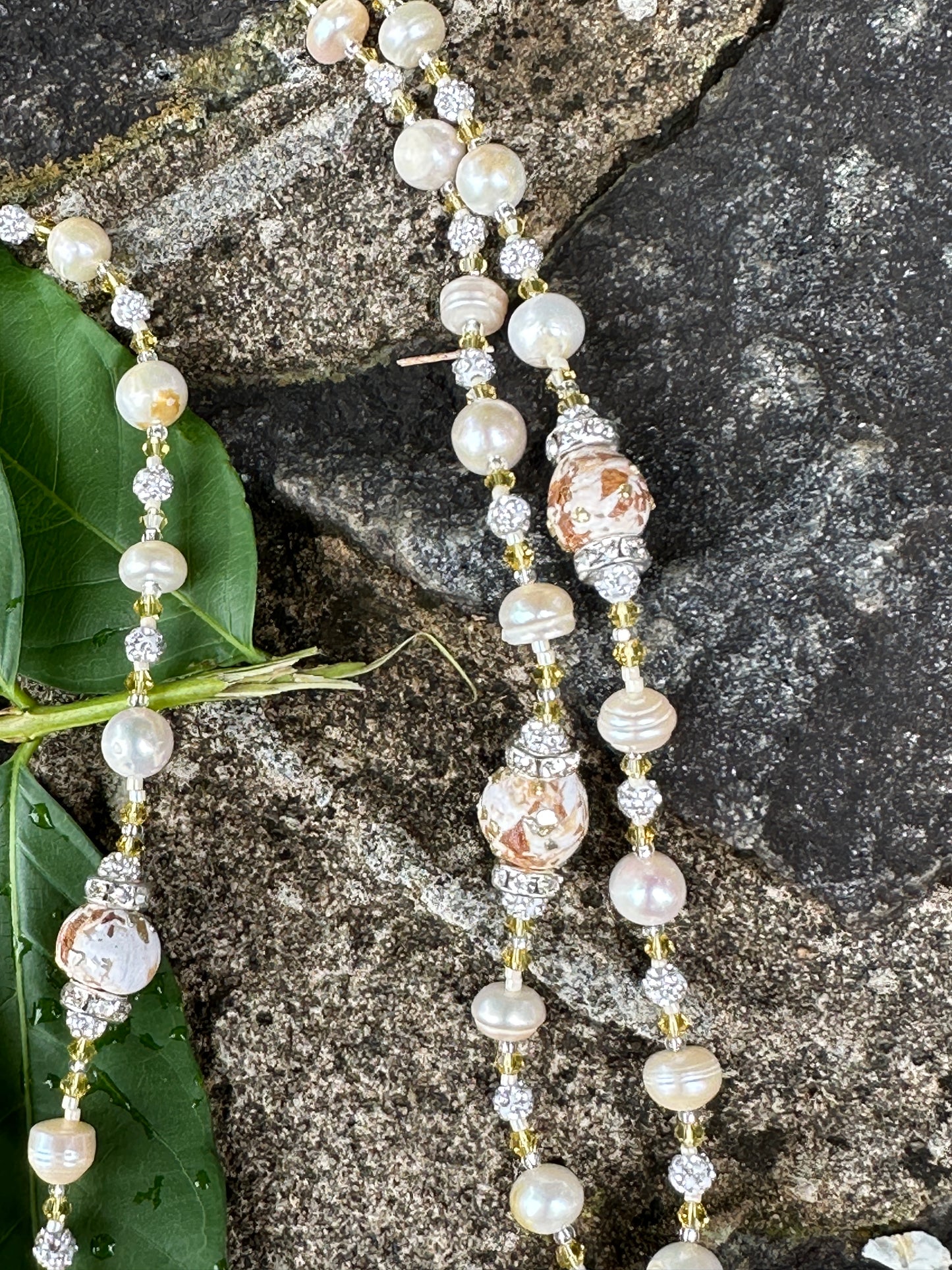 (Yellow Rose) Dried Flower and Semi-precious Stones with Kiln Fired Copper Handmade Rosary (Copy)