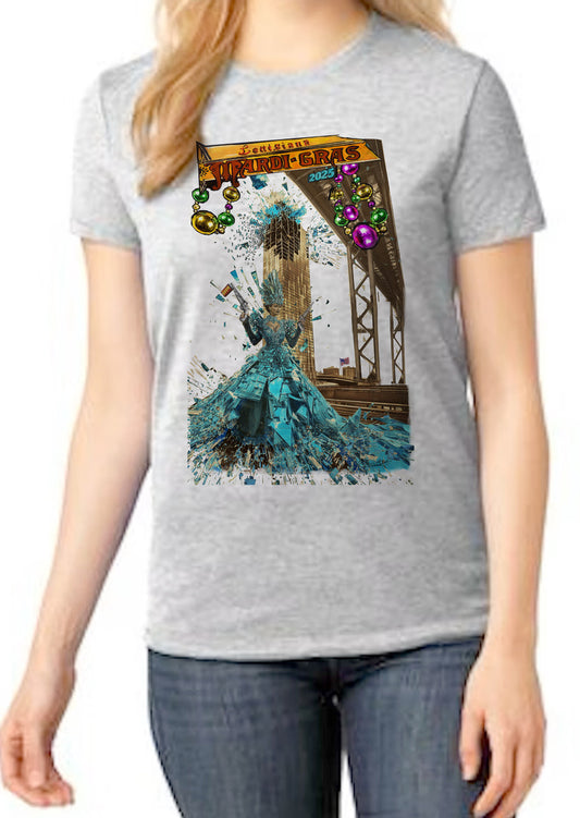 2025 Louisiana Mardi Gras Unisex Ash Grey  100% Cotton T-Shirts