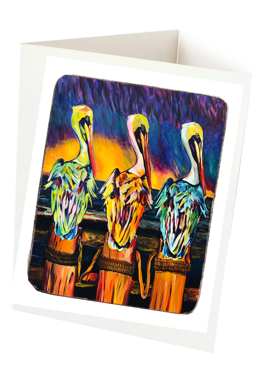 Three Pelicans Notecards