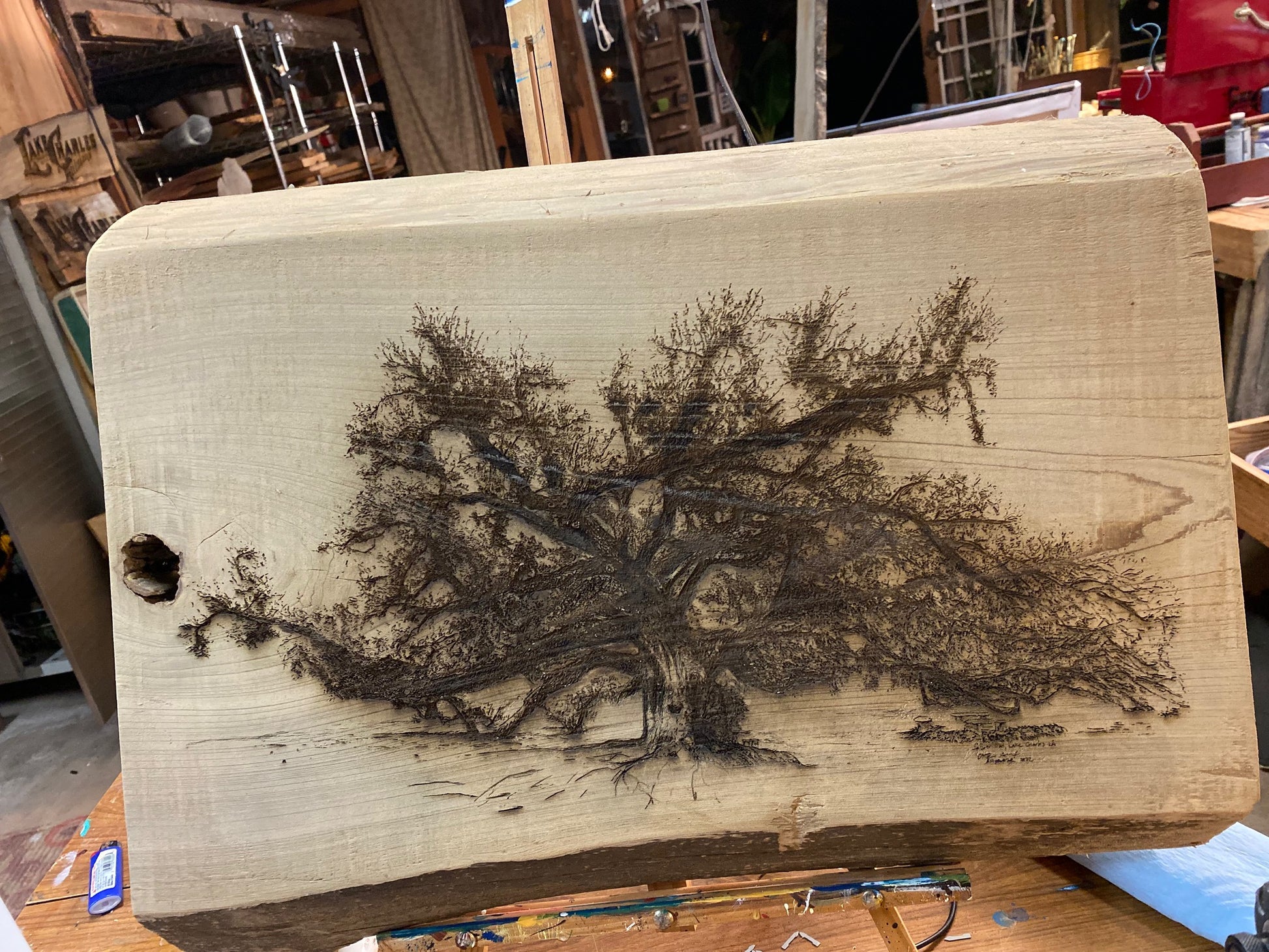 Laser engraved oak sign - Artisan Model Makers