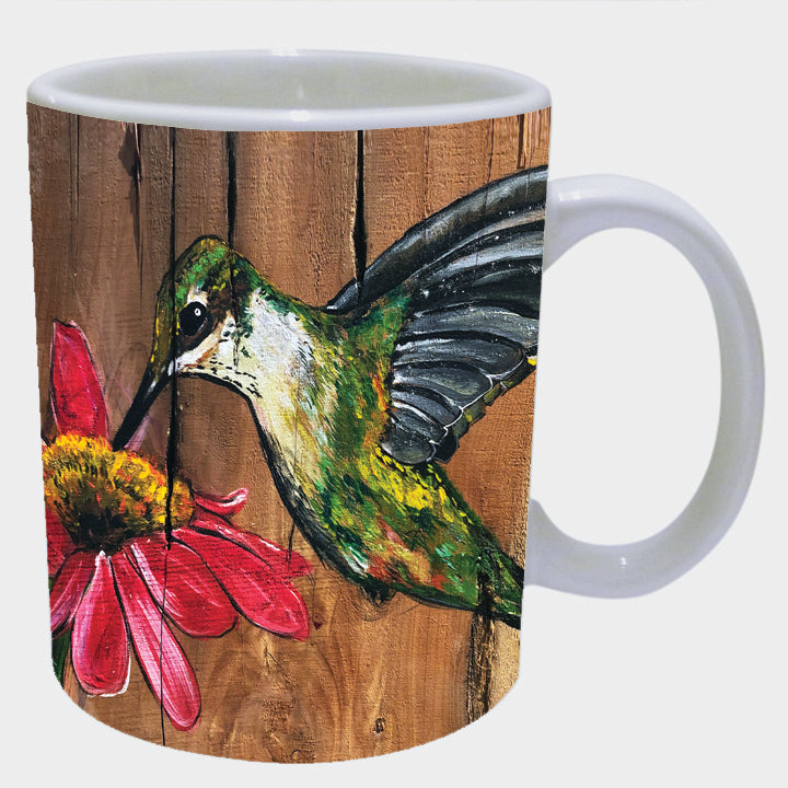 Hummingbird acrylic painting art by Louisiana artist candice Alexander  Coffee mug