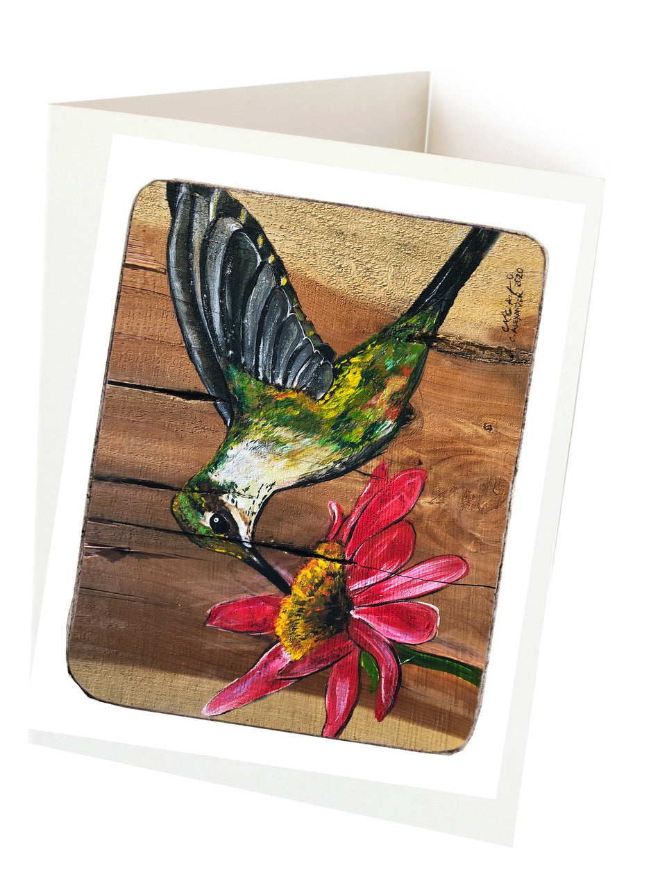 Hummingbird on Wood