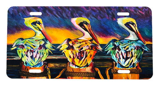 Three Pelicans License Plate