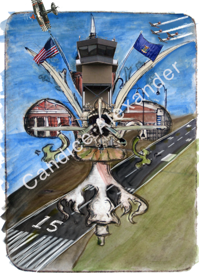 Air Traffic Controller Fleur de Lis Art by Candice Alexander Louisiana Artist