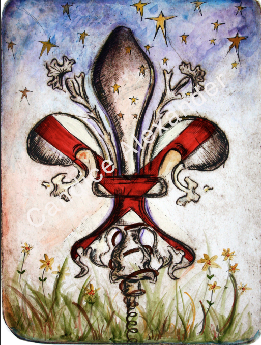 Alabama Fleur de Lis Art by Candice Alexander Louisiana Artist