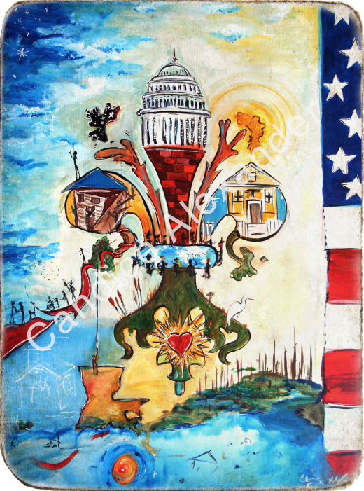 America Speaks Fleur de Lis Art by Candice Alexander Louisiana Artist