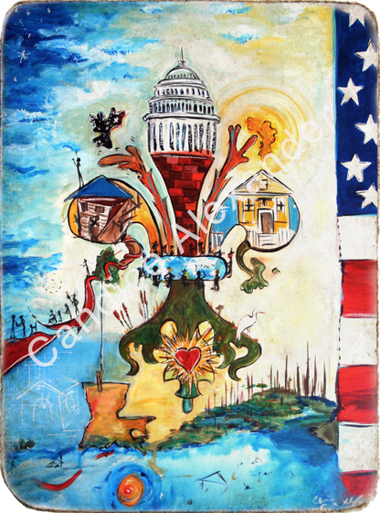 America Speaks Fleur de Lis Art by Candice Alexander Louisiana Artist