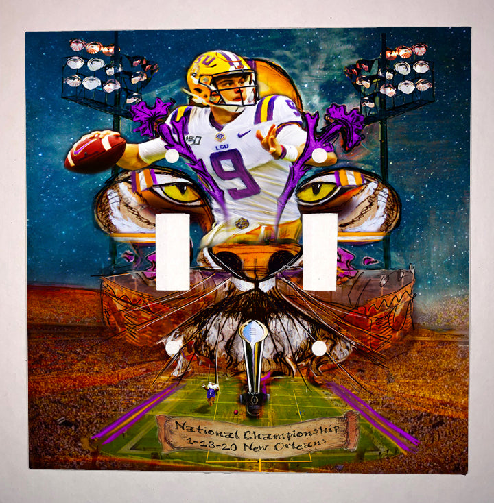 Joe Burrow Fleur de Lis LSU Stadium Art by Candice Alexander, Fleur de Lis Louisiana Artist