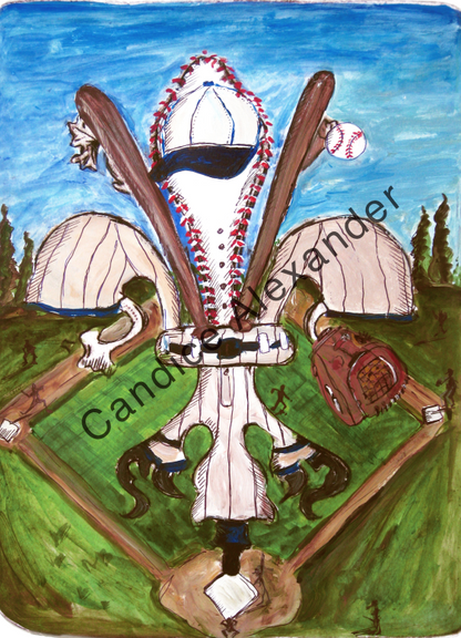 Baseball Candice Alexander Fleur De Lis  Fleur de Lis Art by Candice Alexander Louisiana Artist