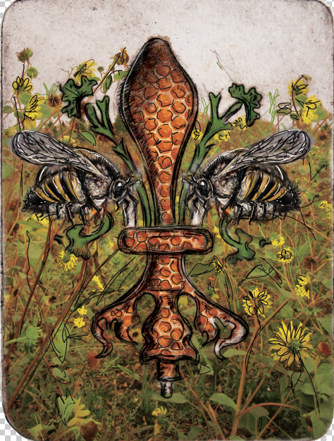 Bee De Lis, Fleur De Lis, Candice Alexander Fleur De Lis art by Candice Alexander, Louisiana Artist