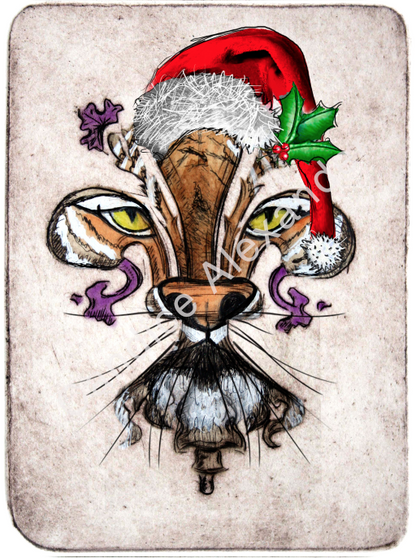 Bengal Christmas Fleur De Lis Candice Alexander Fleur De Lis art by Candice Alexander, Louisiana Artist