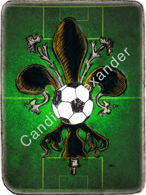 Black & Gold Soccer Fleur De Lis art by Candice Alexander, Louisiana Artist Fleur De Lis by Candice Alexander, Fleur De Lis Artist