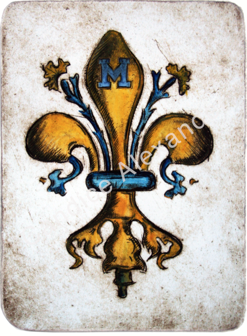 Blue & Gold Spirit McNeese State University Fleur De Lis art by Candice Alexander, Louisiana Artist