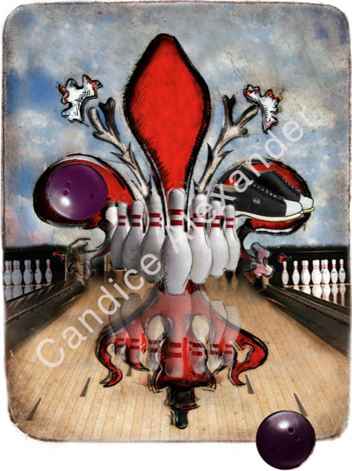 Bowling Fleur De Lis art by Candice Alexander, Louisiana Artist
