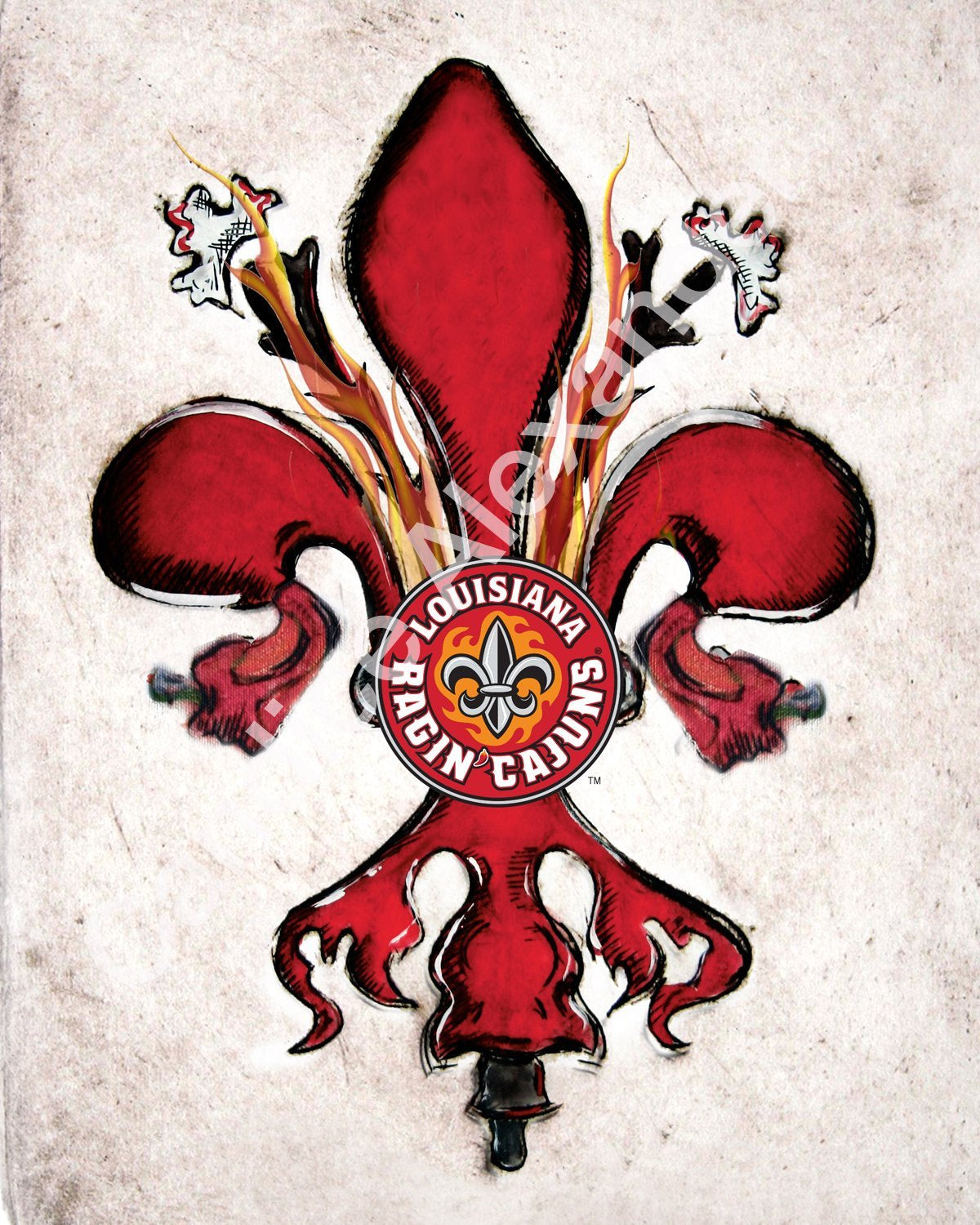 ULL Fleur De Lis art by Candice Alexander, Louisiana Artist