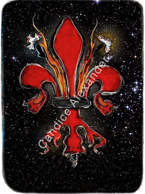 University of Louisiana Lafayette Fleur De Lis art by Candice Alexander, Louisiana Artist Fleur de Lis Art with Stars by Candice Alexander, Fleur de Lis Artist Fleur De Lis art by Candice Alexander, Louisiana Artist