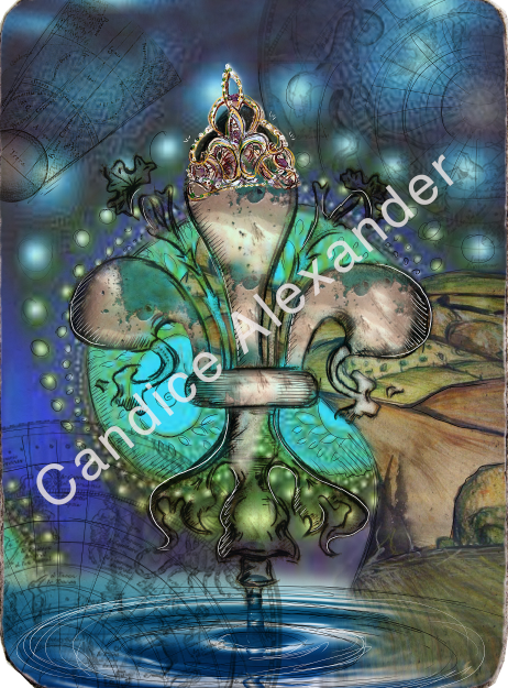 Celestial Xanadu Krewe Fleur de Lis design by Candice Alexander, Fleur de Lis Artist Fleur De Lis art by Candice Alexander, Louisiana Artist