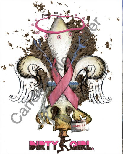 breast cancer Fleur De Lis art by Candice Alexander, Louisiana Artist