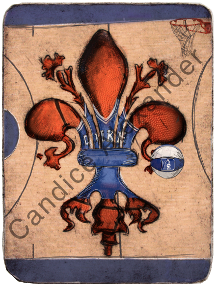 Duke Basketball Blue Devil Fleur De Lis Candice Alexander Fleur De Lis art by Candice Alexander, Louisiana Artist