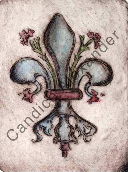 Dusty Rose Fleur De Lis Candice Alexander Fleur De Lis art by Candice Alexander, Louisiana Artist