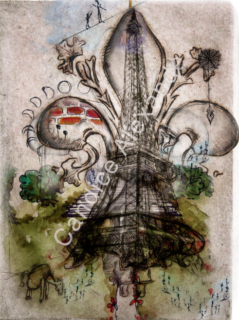 Eiffel Tower Fleur De Lis Candice Alexander Fleur De Lis art by Candice Alexander, Louisiana Artist