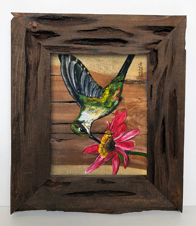 Hummingbird on Wood