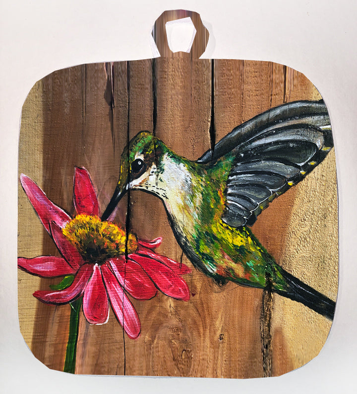 Hummingbird on Wood