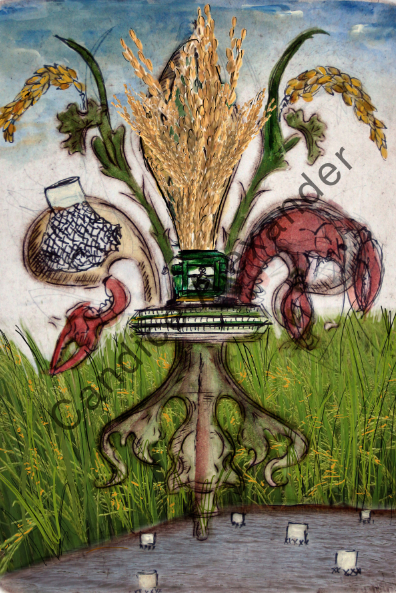 Farm De Lis Rice Fleur De Lis Candice Alexander Fleur De Lis art by Candice Alexander, Louisiana Artist