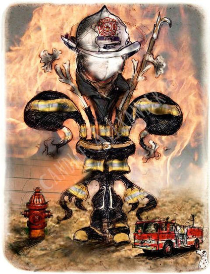 Candice Alexander Fleur De Lis Fireman Design Fleur De Lis art by Candice Alexander, Louisiana Artist