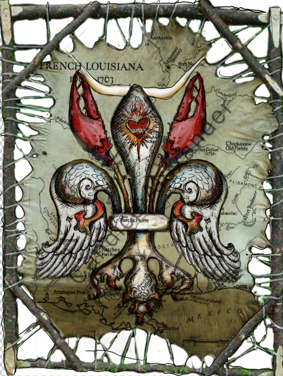 Fur Trader, Fleur de Lis design by Candice Alexander, Fleur De Lis Artist  Fleur De Lis art by Candice Alexander, Louisiana Artist