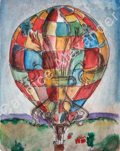 Hot air balloon Fleur de Lis design by Candice Alexander, Fleur De Lis Artist Fleur De Lis art by Candice Alexander, Louisiana Artist