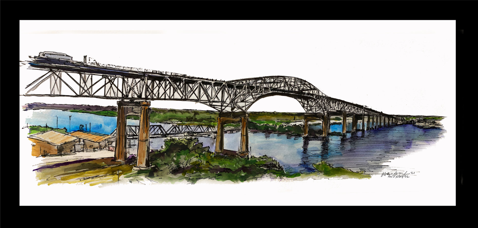 Candace Alexander Lake Charles Bridge Color – Candice Alexander Art Studio