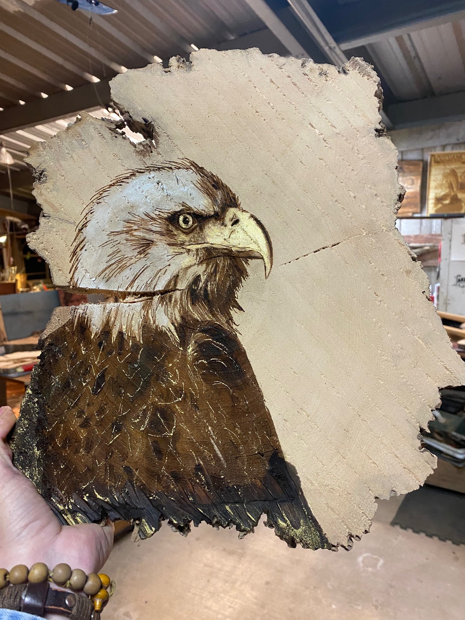 Bald Eagle Wood Engraving "One of a Kind" – Candice Alexander Art Studio
