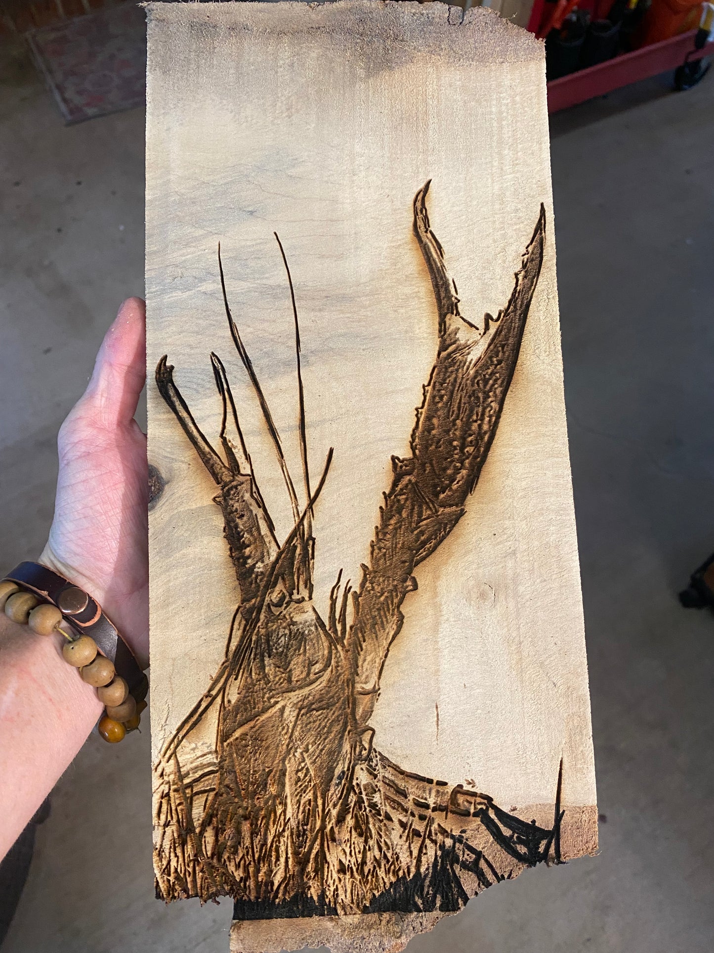 Crawfish Wood Engraving "One of a Kind"