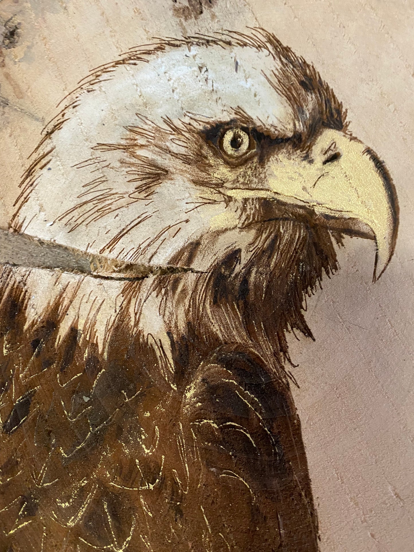 Bald Eagle Wood Engraving "One of a Kind"