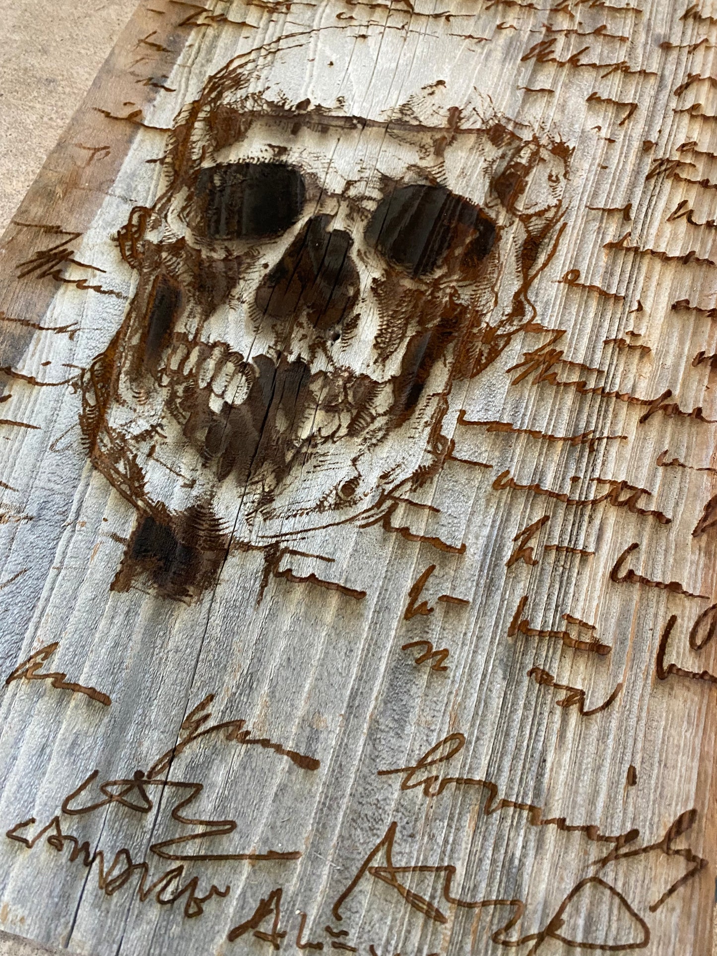 Skull Wood Engraving "One of a Kind"