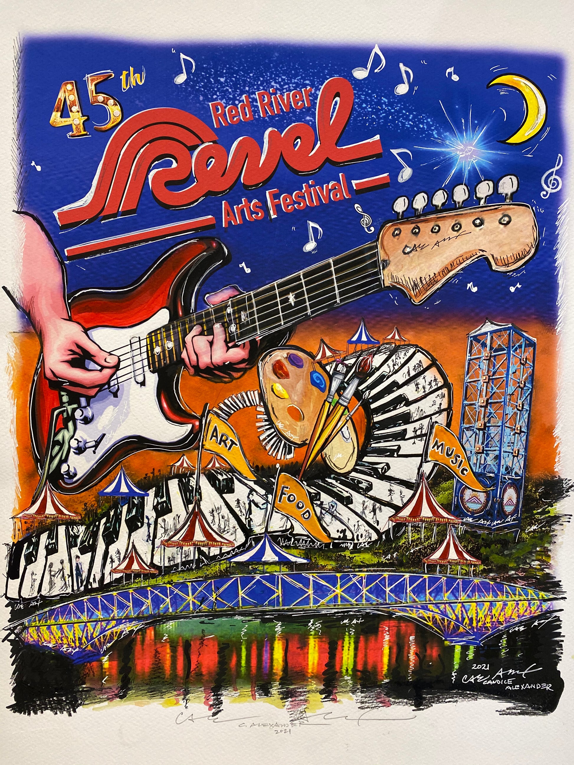 Shreveport, La, Louisiana, Alexander Art, Candice Alexander, Revel, Festival, Red River, Art Festival, Art Poster