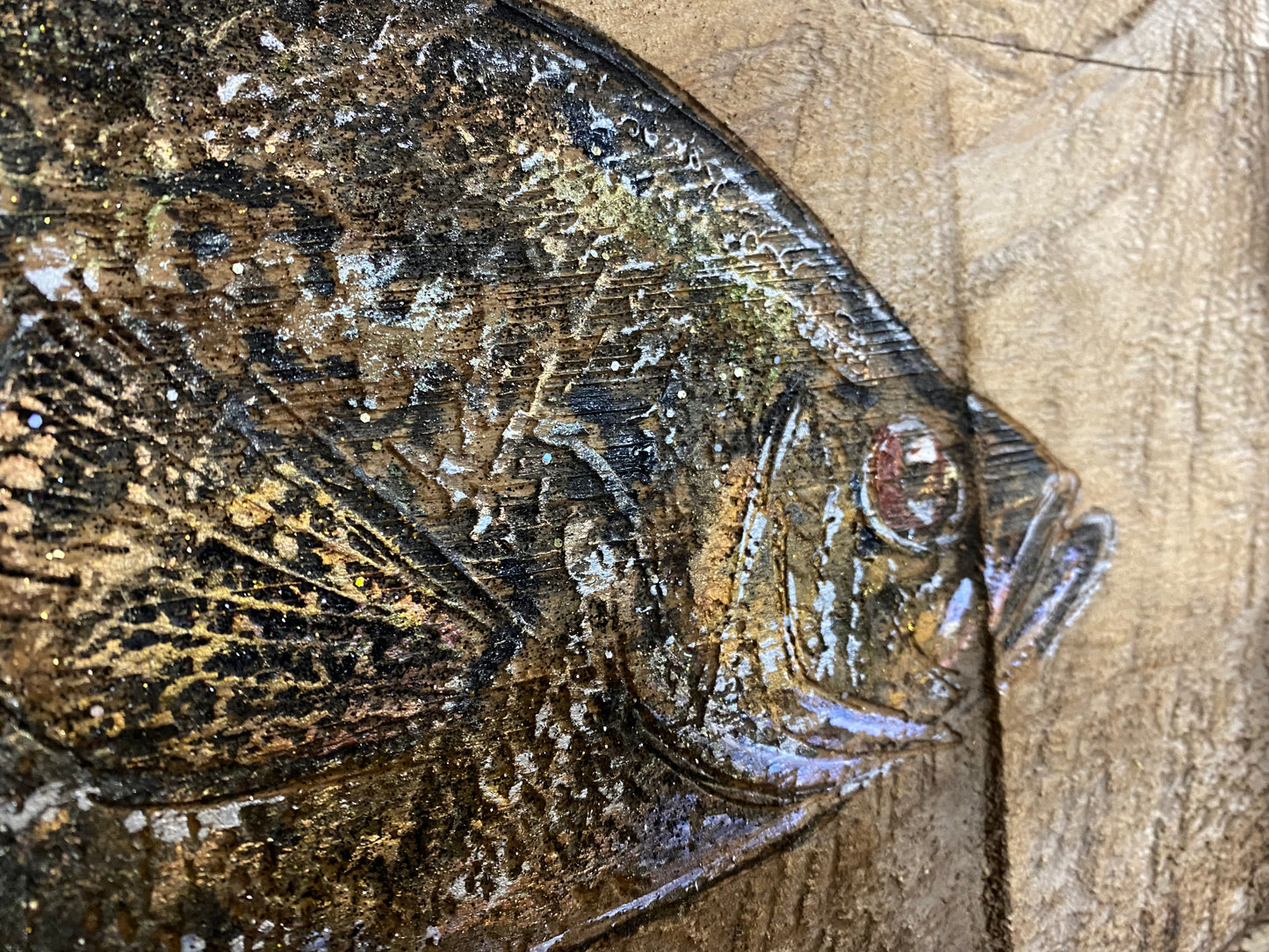 Crappie (Sac Au Lait) Wood Engraving "One of a Kind"