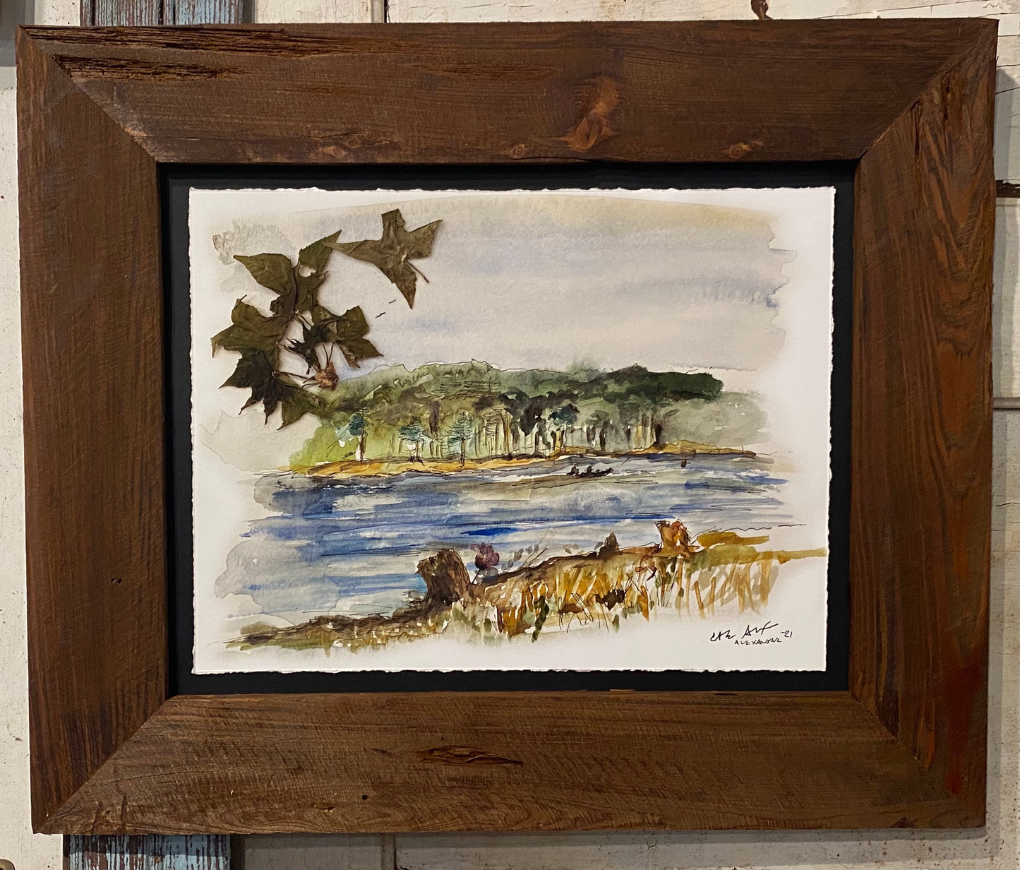 Sam Rayburn Lake, Candice Alexander, Louisiana, Watercolor, Leaf, Leaves, River, Lake, Grass, Trees, Art, Studio, Louisiana, Texas