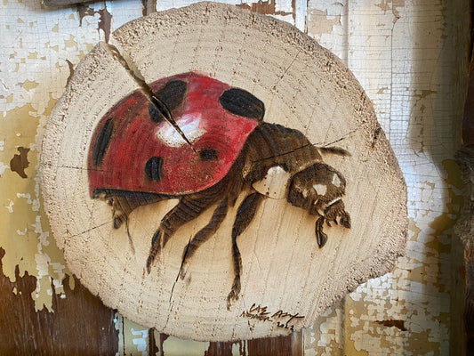 Ladybug Wood Engraving "One of a Kind"