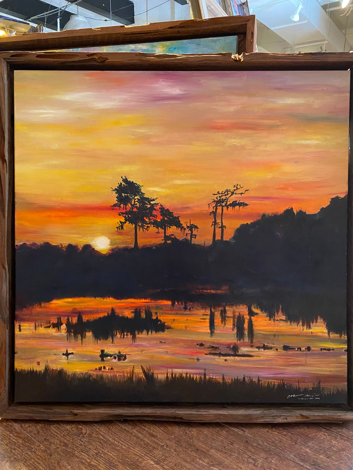 Original, Sunrise, sunset, Louisiana, Horizon, Basin, Swamp, Cypress, Trees, Candice Alexander, Alexander Art, Bayou, Water