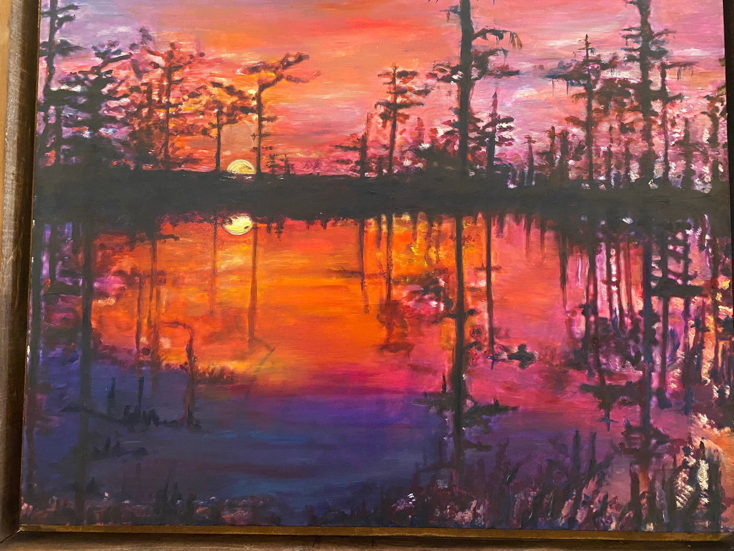 Original, Sunrise, sunset, Louisiana, Horizon, Basin, Swamp, Cypress, Trees, Candice Alexander, Alexander Art, Bayou, Water, Bayou Venus